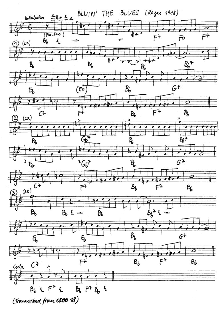 bluin' the blues leadsheet – book us for your next 20s or gatsby event